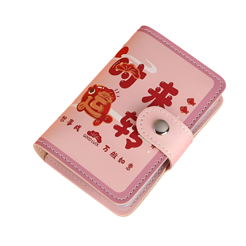 Festive Cartoon Snap Anti Degaussing Card Holder Lucky Change Id Storage Bag - Too Difficult