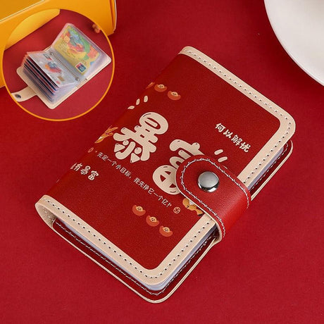 Festive Cartoon Snap Anti Degaussing Card Holder Lucky Change Id Storage Bag - Too Difficult