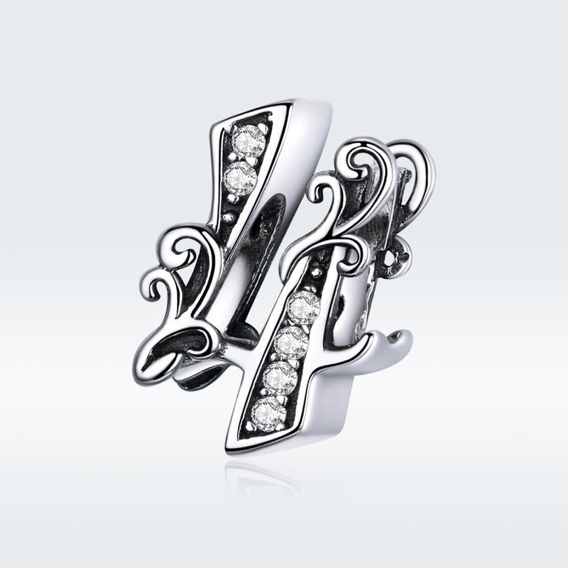 925 Sterling Silver Relief Number Series 0 9 Beads For Diy Bracelets And Necklaces Style - 4