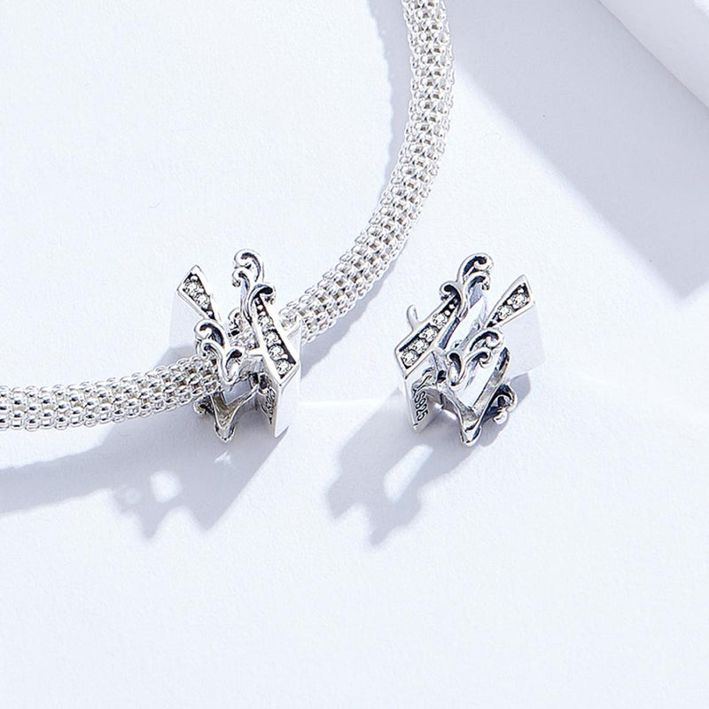 925 Sterling Silver Relief Number Series 0 9 Beads For Diy Bracelets And Necklaces Style - 4