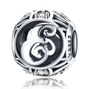 925 Sterling Silver 26 English Letter Beads For Diy Bracelets & Necklaces Style - E