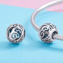 925 Sterling Silver 26 English Letter Beads For Diy Bracelets & Necklaces Style - E
