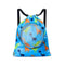 Blue Waterproof Drawstring Beach Bag L Size For Kids Wet & Dry Separation Shoulder Strap - Blue S