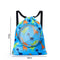 Blue Waterproof Drawstring Beach Bag L Size For Kids Wet & Dry Separation Shoulder Strap - Blue S