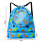 Blue Waterproof Drawstring Beach Bag L Size For Kids Wet & Dry Separation Shoulder Strap - Blue S