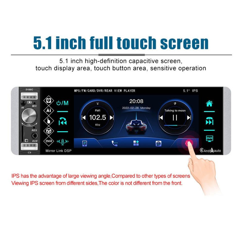 5.1 Inch Ips Capacitive Carplay Player + Ahd Camera - Standard