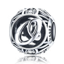 925 Sterling Silver 26 English Letter Beads For Diy Bracelets & Necklaces Style - O