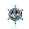 925 Sterling Silver Diy Boat Rudder Bracelet & Blue Beads