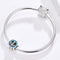 925 Sterling Silver Diy Boat Rudder Bracelet & Blue Beads