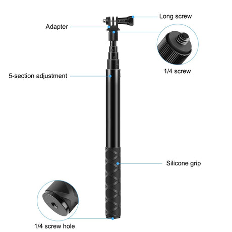 110Cm Metal Selfie Stick Monopod For Insta360 One Rs X2 X3 X4