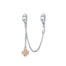 925 Sterling Silver Platinum Plated Clover Safety Chain For Diy Bracelets
