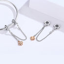 925 Sterling Silver Platinum Plated Clover Safety Chain For Diy Bracelets