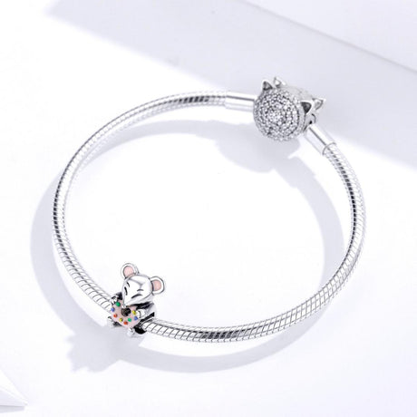 925 Sterling Silver Beaded Mouse Bracelet Accessories