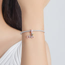925 Sterling Silver Pink Bicycle Pendant For Bracelet Or Necklace