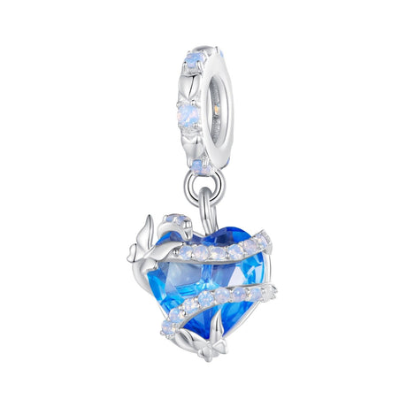 925 Sterling Silver Blue Magic Heart Necklace Pendant