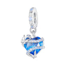 925 Sterling Silver Blue Magic Heart Necklace Pendant
