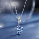 925 Sterling Silver Blue Magic Heart Necklace Pendant