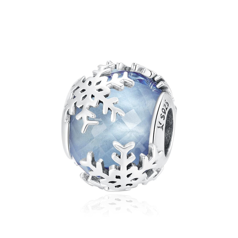 925 Sterling Silver Sparkling Snowflake Beads For Diy Bracelets & Necklaces