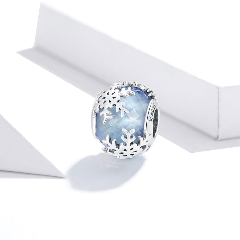 925 Sterling Silver Sparkling Snowflake Beads For Diy Bracelets & Necklaces