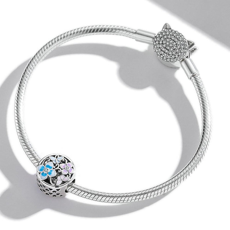 925 Sterling Silver Flower Butterfly Beads For Diy Bracelets & Necklaces