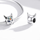 925 Sterling Silver Egyptian Cat God Bead For Diy Bracelet / Necklace