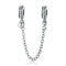 925 Sterling Silver Stackable Heart Pendant Safety Chain In