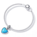 925 Sterling Silver Turquoise Heart Pendant For Diy Bracelets & Necklaces