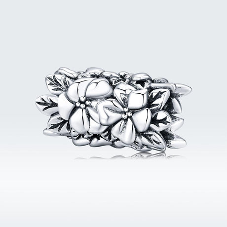 925 Sterling Silver Flower Bead Bracelet & Necklace Set