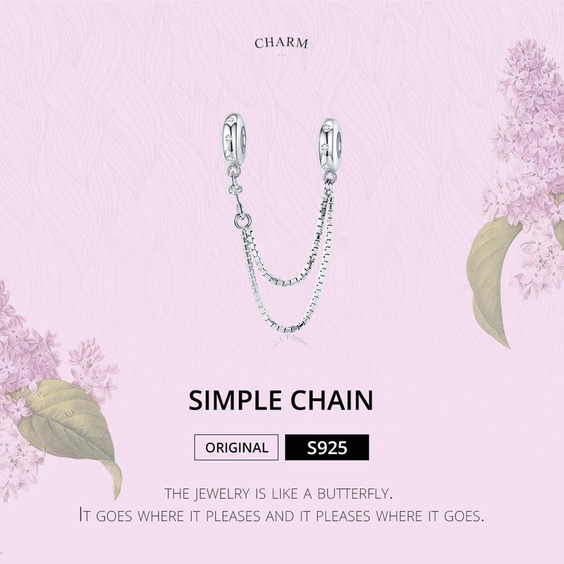 925 Sterling Silver Simple Safety Chain For Diy Bracelets