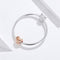 925 Sterling Silver Golden Heart Loose Beads For Diy Bracelets