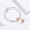925 Sterling Silver Golden Heart Loose Beads For Diy Bracelets