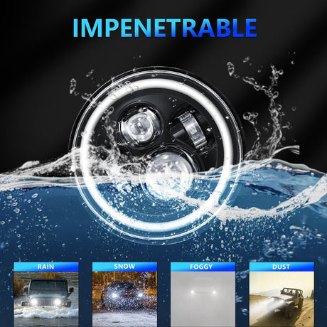 7 Inch Car Colorful Round Angel Eye Headlight