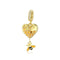925 Sterling Silver Heart Honeycomb Bee Pendant For Bracelet Or Necklace