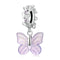 925 Sterling Silver Glazed Butterfly Pendant For Diy Bracelets & Necklaces