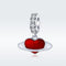 925 Sterling Silver Red Love Planet Pendant For Diy Bracelets