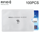 100 Rfid Blocking Aluminum Foil Card Sleeves - 9.1 x 6.3cm