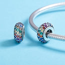 925 Sterling Silver Rainbow Diamond Bead Pendant For Diy Bracelets And Necklaces