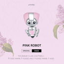 925 Sterling Silver Pink Robot Beads For Diy Bracelets & Necklaces