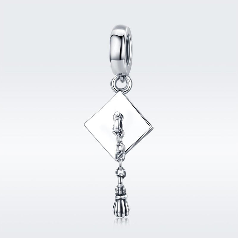 925 Sterling Silver Diy Bracelet Charm University Hat Beads