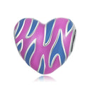 925 Sterling Silver Contrast Heart Beads For Diy Bracelets & Necklaces