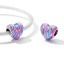 925 Sterling Silver Contrast Heart Beads For Diy Bracelets & Necklaces