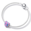 925 Sterling Silver Contrast Heart Beads For Diy Bracelets & Necklaces