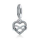 925 Sterling Silver Heart Diamond Pendant For Bracelet Or Necklace