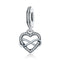 925 Sterling Silver Heart Diamond Pendant For Bracelet Or Necklace