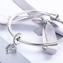 925 Sterling Silver Heart Diamond Pendant For Bracelet Or Necklace