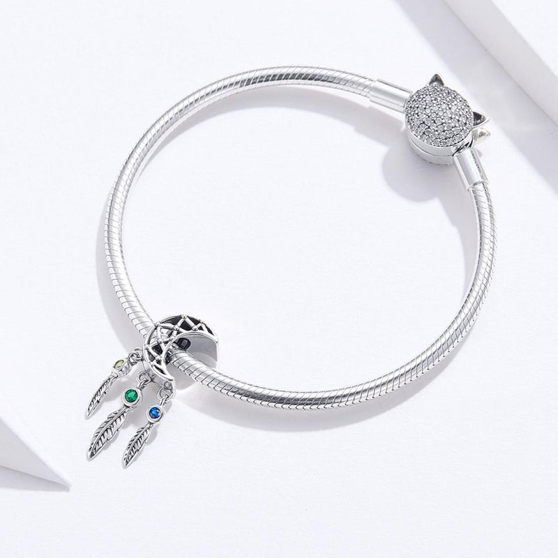 925 Sterling Silver Moon Beaded Bracelet Accessory