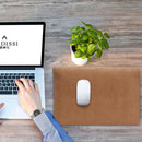 14 Litchi Pattern Laptop Sleeve & Power Bag - Black Leather