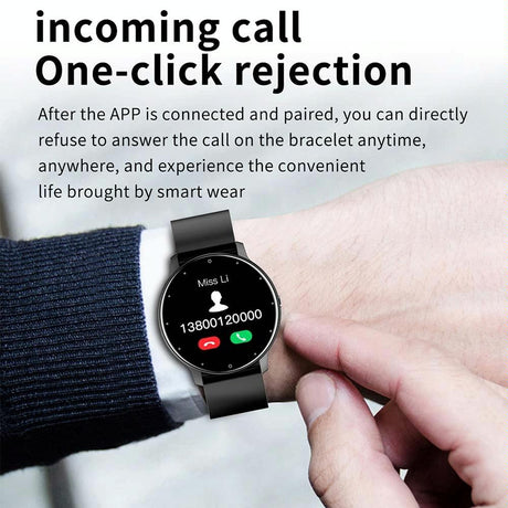 Heart Rate / Blood Oxygen / Blood Pressure Monitoring Bluetooth Smart Calling Watch - Mesh Pink