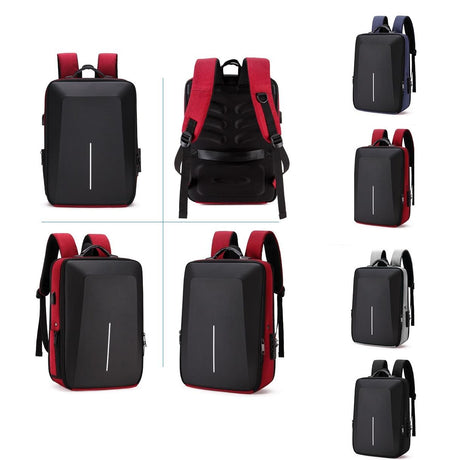 Anti-Theft Hard Shell Backpack For Men With Alloy Frame - Gray