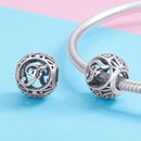 925 Sterling Silver 26 English Letter Beads For Diy Bracelets & Necklaces Style - F